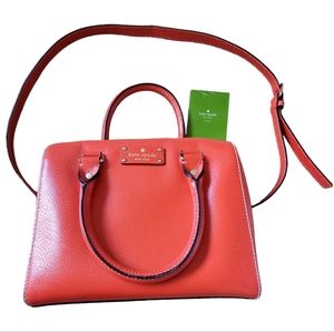 Kate spade red orange crossbody handbag